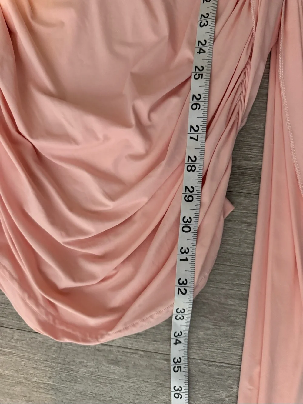 Lioness Glory Mini Dress Blush Pink Ruched Long Sleeve Mesh NWT Size M Barbie
